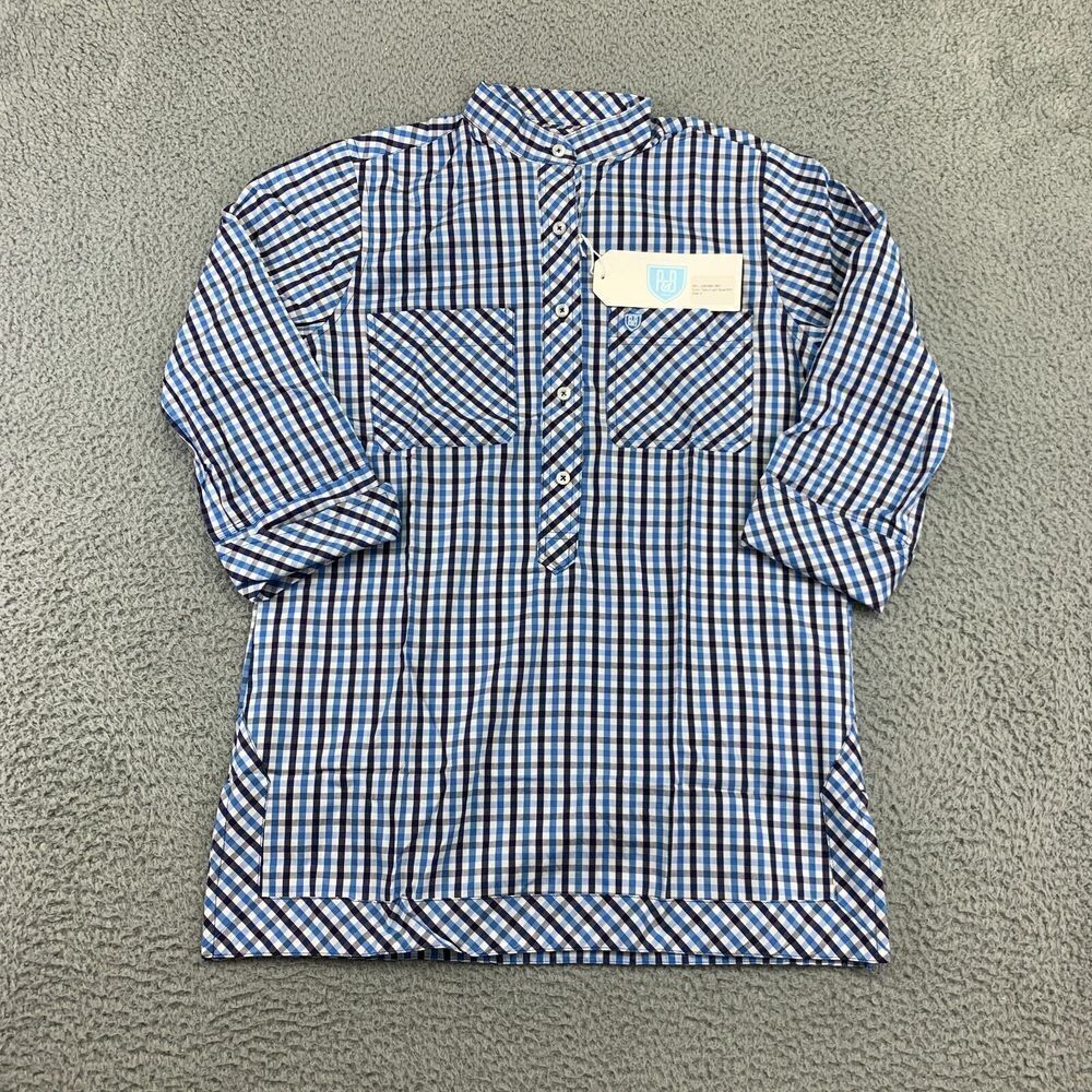 NWT Pennington & Bailes Blouse Women's S Multicolor Plaid 3/4 Button-Up‎ Tunic